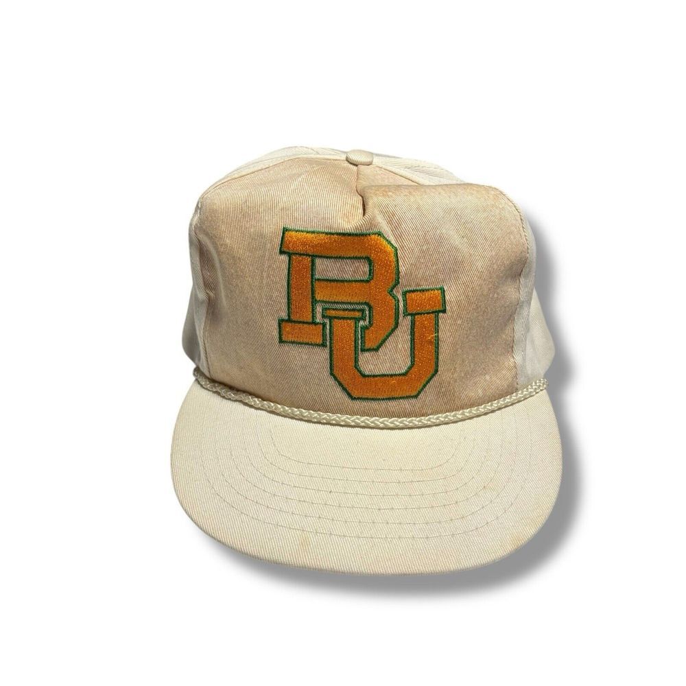 Vintage Y2K Baylor Bears Men's Corded Adjustable Leather‎ Strap Back Hat Size OS
